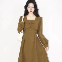 겨자색원피스 KX 맟춤제작 허리보정 순욕 슬림핏 디자인감각 여성 초 가을 4999022073