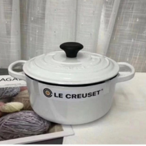 Lecreuset [르쿠르제] 18cm 무쇠 양수 냄비 미키 콜라보 집들이 선물 5종, 화이트