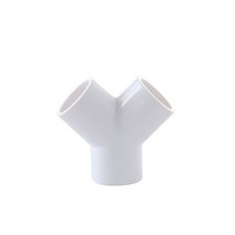 PVC 티 커넥터 물 공급 튜브 조인트 Y 경사 3 방향 포크 플라스틱 수족관 파이프 피팅 블루 화이트 그레이 20-63mm, ID 20mm_WHITE