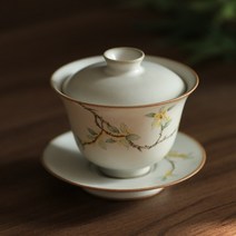핸드메이드 핸드 페인팅 오스만 투스 커버 Sancai 세트 쿵푸 차 Jingdezhen 순수 세라믹, A