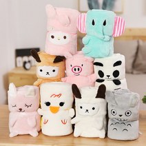 아빠의도전 무릎담요2종세트 브라운양+핑크돼지 화이트팬더+화이트오리