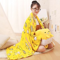 Gudetama 신랑신부 구데타마캐릭터 캐릭터인형 귀여운인형 캐릭터추천 계란노른자 담요, 사각형 베개 (삽입 가능) + 담요, 22 x 29cm
