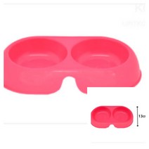 애견더블식기핑크 애견밥그릇 고양이물그릇