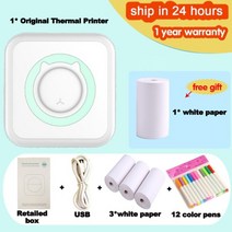 포켓 열전 사 프린터 Bluetooth 휴대용 미니 무선 200 인치 당 점 사진 라벨 메모 목록 잉크 인쇄 없음 무선 프린터 분명히, add 4 white 12 pen China