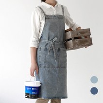 어데이즈 워싱 데님 바리스타 앞치마 에이프런, 진청