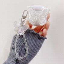 감각적인 에어팟케이스 실리콘 가죽 빈티지 명품 cute with chain cover for apple airpods 1 2 3 case 럭셔리 나비 키체인 이어폰 케이스 3, 에이6, 에어팟 또는 에어팟2