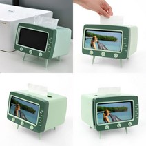 스마트폰 거치 티비 휴지케이스 그린 티슈커버 휴지디스펜서 휴지케이스 냅킨케이스 휴지곽