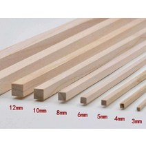 나무쫄대 오동나무 막대기 각목 스트립 사각형 재료, 50cm 3x3mm 10