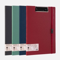 델리 누사인 고정스트랩 커버 클립보드 A4 180-NS, 블랙, 4개