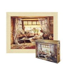 퍼즐피플 명화 직소퍼즐, 독서 1000피스 액자포함(우드미송), 1000p