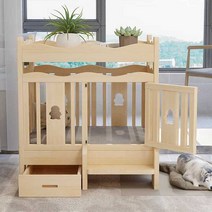 원목 반려동물 하우스 강아지집 펫 오픈도어형 소형, 원목  L-대형 100x60x80