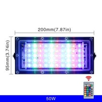 124개몫 100W 50W RGB 투광 조명 램프 AC220V 야외 조명 투광 조명 방수 반사판 Led Rgb 스포트 라이트 원, 01 50W_01 1 Piece