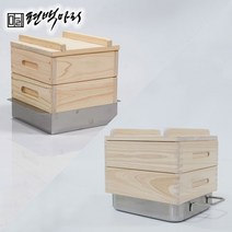 편백마리 편백나무 찜기 2단 풀세트 짜맞춤 316스텐 통5중 사각팬 세이로무시 찜솥 만두 떡 어묵탕 집들이 선물 설선물, 01-편백나무찜기 2단 일반형 스텐 물솥