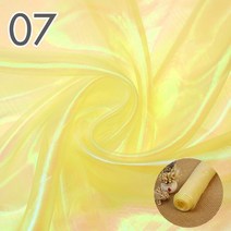 원단샘플 원단스와치 패브릭천 2세트 투명 심포니 레이저 그물 원사 컬러 유리 형광 오간자 거즈 얇은 명주, 07 7_02 2M