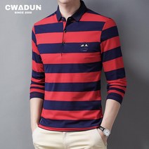 Cwadun 긴팔티셔츠 남성용 줄무늬