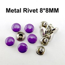 가시메알 리벳 양면 똑딱 단추 100개 금속 보라색 재봉 의류 액세서리 가방 21, 8mm