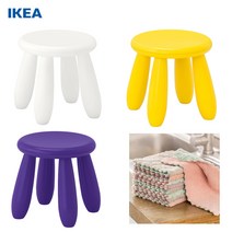 [무료배송]어린이 유아용 스툴 의자 소형 미니 체어 가구 3컬러 이케아 정품+다용도행주, 맘무트 스툴 화이트+다용도행주