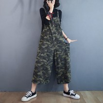 여자 멜빵바지 밀리터리바지 멜빵점프수트 와이드바지