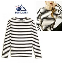 세인트제임스 밍콰이어 모던 긴팔티 에크루마린 아이보리+네이비 SAINT JAMES