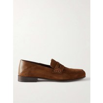 MANOLO BLAHNIK 플리머스 컬랩서블 힐 스웨이드 가죽 페니 로퍼