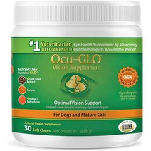 미국 직구 OcuGLO 오큐글로 강아지 고양이 눈 영양 츄 60 Vision Supplement, 30츄