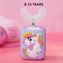 전동칫솔 음파전동칫솔 자동 새로운 스마트 360 도 U 소닉 전동 칫솔 어린이 실리콘 자동 울트라 소닉 칫솔 어린이 블루 라이트 칫솔, 8 15세 2