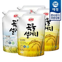 트리오 곡물설거지 주방세제 리필 1.2L x4개 TR_RICE_R12LX4, 우리현미_1.2L x4개 ◈181590911◈
