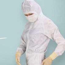 케이엠 방진복 후드형 크린룸 작업복 무진복 투피스, 화이트M, 화이트M