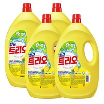 항균 트리오 주방세제 3kg 4입 실험실 초자세척 비품, 항균 트리오 주방세제 3kg 4입 (