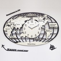 마리데코 세계 여행 지도 벽시계