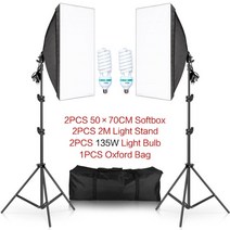 50cm 70cm 소프트 박스 조명 키트 사진 스튜디오 조명 20W 5500K E27 LED 전구 전문 사진 스튜디오 장비, 협력사, 135W 전구