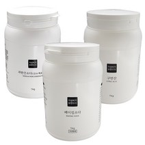 [가성비가브랜드다] 베이킹소다1kg+과탄산소다1kg+구연산1kg