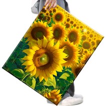 FASEN 액자 보석십자수 캔버스형 DIY 키트 40 x 50 cm, 1세트, FAN118.햇살 아래 해바라기