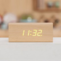 무아스 탁상시계 리얼우드 미니 직사각형