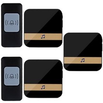 도어벨 비디오 AC110-240V Samrt 무선 초인종 300M 범위 52 차임 집 전화 벨 1 2 버튼 3 수신기 EU/AU/UK/US 옵션, black 3x2_AU 플러그