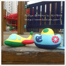 비행기와 배 딸랑이2개set 공예교구 바느질, 2개