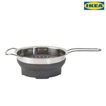 259923 이케아 KLOCKREN 클로크렌 콜랜더 3.0L/실리콘/채반/접이식/야채/과일/찜기, 스테인레스 504.491.82