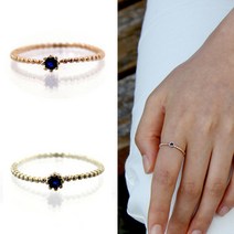 9월 사파이어 원 보 석 순 은 수공예 반지 주문 제작 약지 검지 중지 러브 가이드 링