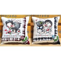 더스티치 십자수패키지 주차쿠션 DIY만들기세트 실포함, 꽃보다주차-와인