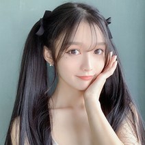 양갈래 가발, 1 건, 다크 브라운 65cm