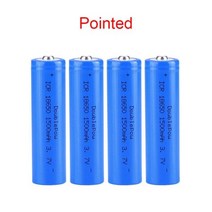 교체 보조 배터리 Double power 18650 3.7V 1500mAh 충전식 리튬 배터리 손전등 레이저 포인터 원격 제, 4 pcs pointed
