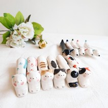 dodoceramic 도도세라믹 핸드메이드 고양이&강아지 수저받침, 1set, 강아지수저받침