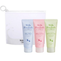 밀크바오밥 베이비 여행용 3종 키트, (베이비 워시 로션 수딩 젤 로션) x 70ml, 7세트