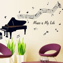 오다 [오다] 포인트스티커 그래픽 DIY 데코 인테리어시트지 포인트벽지 피아노음악학원 집꾸미기 01
