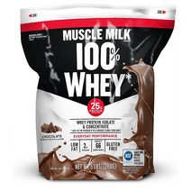 머슬 밀크 프로틴 파우더 2.268kg 초콜릿 Muscle Milk 100% Whey Protein Powder Chocolate 25g Protein, 1개