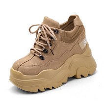 5cm 통굽 웨지 겨울 브랜드 여성 스니커즈 통굽 부츠 발편한 굽높은 10cm 키높이 운동화 어글리슈즈 가벼운