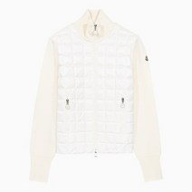 [몽클레어] (당일) 23SS 로고 패치 TRICOT 화이트 여성 패딩 울 니트 가디건