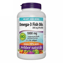 웨버 네츄럴스(Webber Naturals) 1000mg 오메가-3 소프트젤 - 210정, 1개