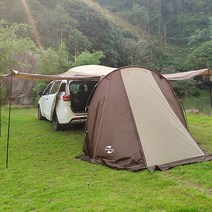 SUV 차박 텐트 차량도킹 텐트 그늘막 카쉘터 캠핑 여행, 브라운
