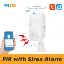 Tuya 와이파이 모션 센서 인체 PIR 센서 사이렌 사운드 알람 80DB 홈 오토메이션 스마트 경보 시스템용 스마트 라이프 앱, 01 1 PCS